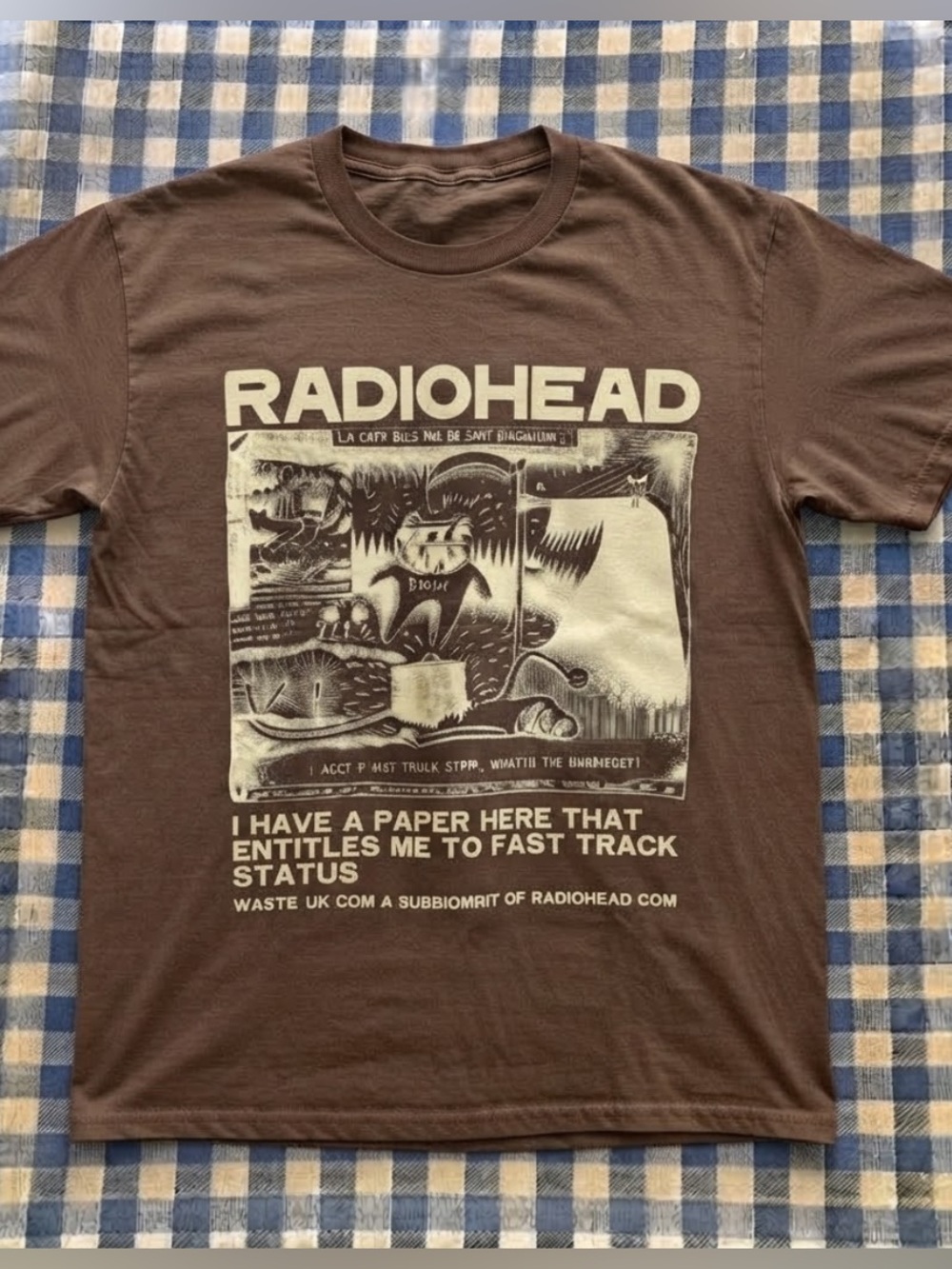 Dark choco Graphic Tee - Radiohead Band Logo Short Sleeve Shirt
